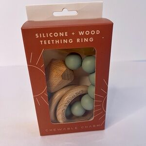 Chewable Charm Silicone + Wood Teething Ring - New in Box